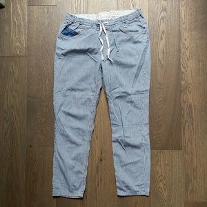 Luz Korean Pinstripe Trousers with Drawstring Waist